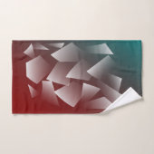 バーガンディティール（緑がかった色）の白骨折 バスタオルセット (ハンドタオル)