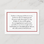 バーガンディディスプレイブライダルシャワー挿入カード+ラベル エンクロージャーカード (正面)