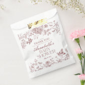 バーガンディトイレフローラベビーシャワーデザート フェイバーバッグ (封をした状態)