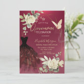 バーガンディドレス ローズ バタフライ キンセアニエラ 招待状 (スタンド正面)