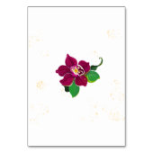 バーガンディハイビスカスフラワーテーブルナンバーカード テーブルナンバー (裏面)