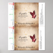 バーガンディバタフライディーキャンディバーラッパテンプレート ポスター (正面)