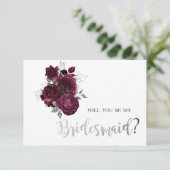 バーガンディバラブライデスメイドカード 招待状 (スタンド正面)