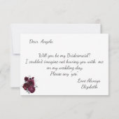 バーガンディバラブライデスメイドカード 招待状 (裏面)