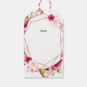 バーガンディバラ金ゴールド幾何学的ブライダル表示シャワー ギフトタグ (裏面)