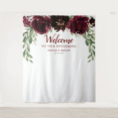 バーガンディパンプキンウェディングバックドロップ写真撮影ブース タペストリー (正面)