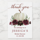 バーガンディパンプキン秋ミニワインボトルラベル ワインラベル (シングルラベル)