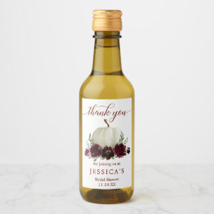 バーガンディパンプキン秋ミニワインボトルラベル ワインラベル