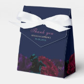 バーガンディパープルの花の結婚式 フェイバーボックス (正面サイド)
