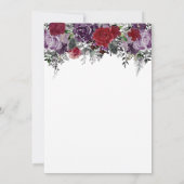 バーガンディパープル水彩花ハロウィン招待状 招待状 (裏面)