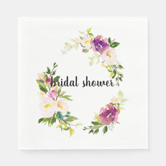 バーガンディピンクの花 スタンダードランチョンナプキン (正面)