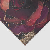 バーガンディピンクゴールドの花モチーフ 薄葉紙 (詳細)