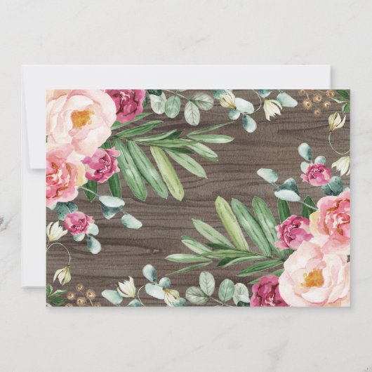 バーガンディピンクサファリワイルドアニマルズ2nd誕生日 招待状 (裏面)