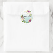 バーガンディピンクフローラミントグラデーションウォーター色 ラウンドシール (バッグ)