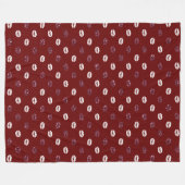 バーガンディピンクレッドグリッターホワイトキスリップ フリースブランケット (正面(横))