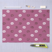 バーガンディピンクレッドグリッターホワイトキスリップ 薄葉紙 (クラフト)