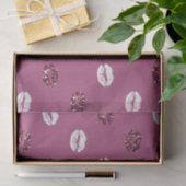 バーガンディピンクレッドグリッターホワイトキスリップ 薄葉紙 (ギフト)