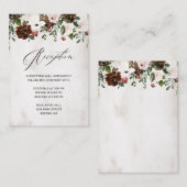 バーガンディピンクローズウォーター色フローラ披露宴 エンクロージャーカード (正面/裏面)