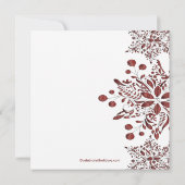 バーガンディファンシージュエルスノーフレークズホリデーパーティ 招待状 (裏面)