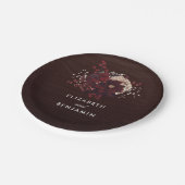 バーガンディフラワーズブーケ素朴ブーケ秋 ペーパープレート (アングル)