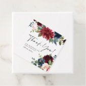 バーガンディフローラありがとう赤ちゃんシャワーギフトラベル フェイバータグ (インサイチュ)