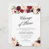 バーガンディフローラが結婚延期したカード 招待状 (正面)