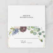 バーガンディフローラと結婚グリーン座席表 プレイスカード (外部開封)