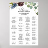 バーガンディフローラと緑のアルファベットの座席 ポスター (正面)