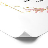 バーガンディフローラと緑の歓迎結婚の ポスター (角)