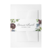 バーガンディフローラと緑の結婚式招待状 招待状ベリーバンド (正面例)