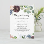 バーガンディフローラと緑の駆け落ち披露宴 招待状 (スタンド正面)