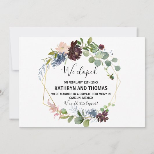 バーガンディフローラと緑の駆け落ち 案内状 (正面)