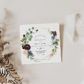 バーガンディフローラと緑結婚園の 招待状