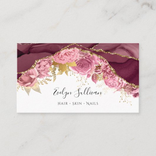 バーガンディフローラアゲイト名刺 名刺 (正面)