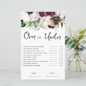 バーガンディフローラオーバーまたはブライダルシャワーゲーム (スタンド正面)