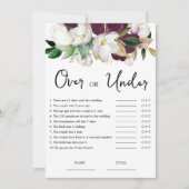 バーガンディフローラオーバーまたはブライダルシャワーゲーム 招待状 (正面)