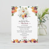 バーガンディフローラカボチャ感謝祭ディナーメニュー サンキューカード (スタンド正面)