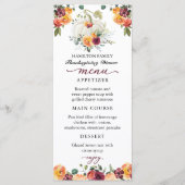 バーガンディフローラカボチャ感謝祭ディナーメニュー メニュー (正面)