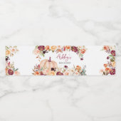 バーガンディフローラカボチャ赤ちゃんシャワー ペットボトルラベル (シングルラベル)