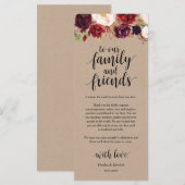 バーガンディフローラクラフトプレイス設定サンキューカード プログラム (正面/裏面)