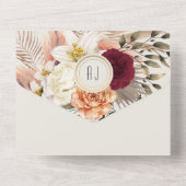 バーガンディフローラグリーンリーオールインワン招待状 オールインワン招待状 (裏面)