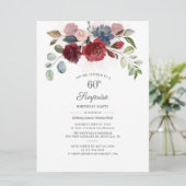 バーガンディフローラグリーンリーサプライズ60誕生日 招待状 (スタンド正面)