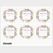 バーガンディフローラグリーンリース蔵書票 スクエアシール (シート)