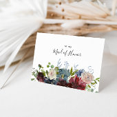 バーガンディフローラグリーンリーブライダルパーティありがとう サンキューカード