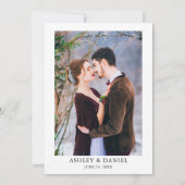 バーガンディフローラグリーンFramed Photo 結婚's 招待状 (裏面)