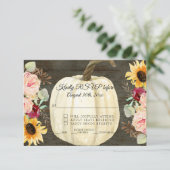 バーガンディフローラサンフラワーンパンプキンダークウッドRSVP 招待状 (スタンド正面)