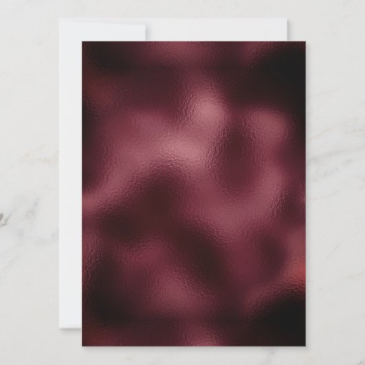 バーガンディフローラシルバーポリゴン日付の保存 招待状 (裏面)