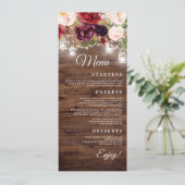 バーガンディフローラストリングラ結婚イトのディナーメニュー メニュー (スタンド正面)