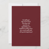 バーガンディフローラゾウ赤ちゃんシャワー少女 招待状 (裏面)