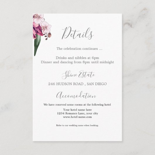 バーガンディフローラディスコ詳細エンクロージャカード エンクロージャーカード (正面)